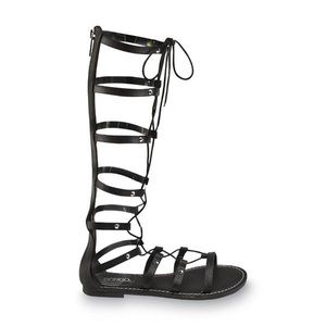 Black tall gladiator sandals - Size 8